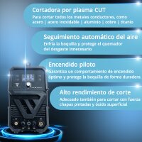 STAHLWERK Cortadora de plasma CUT 80 P Digital | Cortadora de plasma inverter 80 A | Encendido piloto HF | Pantalla digital | Interfaz THC para CNC | Capacidad de corte hasta 25 mm | Cortadora de plasma con funci&oacute;n 2T/4T