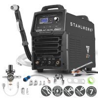 STAHLWERK plasma cutter CUT 100 Pro | 100 A inverter plasma cutter | HF pilot ignition | digital display | THC interface for CNC | cutting capacity up to 44 mm | plasma cutter with 2T/4T function