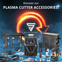 STAHLWERK plasma cutter CUT 100 Pro | 100 A inverter plasma cutter | HF pilot ignition | digital display | THC interface for CNC | cutting capacity up to 44 mm | plasma cutter with 2T/4T function