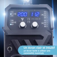STAHLWERK MTM-200 ST Poste à souder sous protection gazeuse 3 en 1 | Inverseur combiné 200 A pour TIG, MIG/MAG, MMA, FLUX, brasage CuSi3 | Allumage HF | Dévidoir de fil synergique | VRD et Hotstart | Mode 2 temps / 4 temps