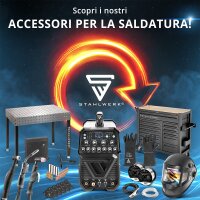 STAHLWERK MTM-200 ST Saldatrice a gas 3 in 1 | Inverter combinato da 200 A per TIG, MIG/MAG, MMA, FLUX, saldatura CuSi3 | Accensione HF | Avanzamento filo sinergico | VRD e avviamento a caldo | Modalità 2 tempi / 4 tempi