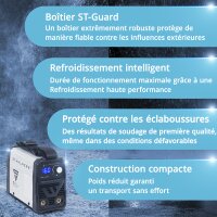 STAHLWERK ARC 160 MD Poste de soudage &agrave; &eacute;lectrodes DC MMA, E-Hand, Lift-TIG Welder | R&eacute;glage en continu | V&eacute;ritable 160 amp&egrave;res | Tr&egrave;s compact et l&eacute;ger | Hot-Start, Anti-Stick, Smart-Refroidissement | Technologie IGBT