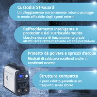 STAHLWERK Saldatrice ad elettrodo ARC 160 MD Saldatrice DC MMA, MMA, Lift-TIG | Variazione continua | 160 ampere reali | Molto compatta e leggera | Avviamento a caldo, antiaderente, raffreddamento intelligente | Tecnologia IGBT