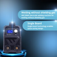 STAHLWERK ARC 160 MD electrode welding machine DC MMA, MMA, Lift-TIG Welder | Infinitely variable | True 160 amps | Very compact and lightweight | Hot-start, anti-stick, smart cooling | IGBT technology