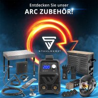 STAHLWERK ARC 160 MD Elektroden-Schwei&szlig;ger&auml;t DC MMA, E-Hand, Lift-TIG Welder | Stufenlos regelbar | Echte 160 Ampere | Sehr kompakt und leicht | Hot-Start, Anti-Stick, Smart-K&uuml;hlung | IGBT-Technologie