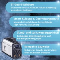 STAHLWERK ARC 200 MD Digital Elektroden-Schwei&szlig;ger&auml;t DC MMA / E-Hand, Lift-TIG | Echte 200 Ampere | Digital-Display mit Men&uuml; | Hotstart, Anti-Stick, ARC-Force, VRD | Smart-K&uuml;hlung | IGBT-Technologie