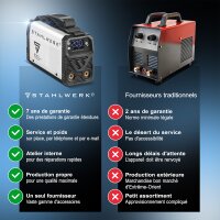 STAHLWERK ARC 200 MD Soudeuse &agrave; &eacute;lectrodes num&eacute;rique DC MMA / E-Hand, Lift-TIG | 200 amp&egrave;res r&eacute;els | &Eacute;cran num&eacute;rique avec menu | Hotstart, Anti-Stick, ARC-Force, VRD | Refroidissement intelligent | Technologie IGBT