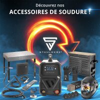 STAHLWERK ARC 200 MD Soudeuse &agrave; &eacute;lectrodes num&eacute;rique DC MMA / E-Hand, Lift-TIG | 200 amp&egrave;res r&eacute;els | &Eacute;cran num&eacute;rique avec menu | Hotstart, Anti-Stick, ARC-Force, VRD | Refroidissement intelligent | Technologie IGBT