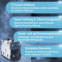 STAHLWERK Schwei&szlig;ger&auml;t MIG MAG 200 ST Digital Schutzgas-Schwei&szlig;ger&auml;t | Inverter mit 200 A, Spot-Funktion, synergischem Drahtvorschub, FLUX und MMA | ARC Funktion