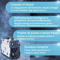 STAHLWERK MIG MAG 200 ST saldatrice ad arco digitale | inverter con 200 A, funzione spot, alimentazione filo sinergica, FLUX e MMA | funzione ARC