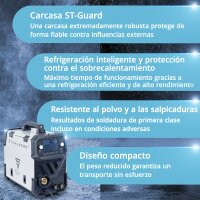 STAHLWERK MIG MAG 200 ST soldador de arco digital | inversor con 200 A, funci&oacute;n de punto, alimentaci&oacute;n de hilo sin&eacute;rgica, FLUX y MMA | funci&oacute;n ARC