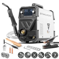 STAHLWERK MIG MAG 200 ST digital gas-shielded arc welder | inverter with 200 A, spot function, synergic wire feed, FLUX and MMA | ARC function