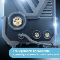 STAHLWERK MIG MAG 200 ST saldatrice ad arco digitale | inverter con 200 A, funzione spot, alimentazione filo sinergica, FLUX e MMA | funzione ARC