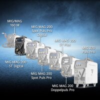 STAHLWERK Poste à souder MIG MAG 200 ST Digital Poste à souder sous gaz protecteur | Inverter avec 200 A, fonction spot, dévidoir synergique, FLUX et MMA | Fonction ARC