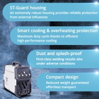 STAHLWERK AC/DC TIG 200 CUT ST welding machine - Combi 200 A TIG MMA welding machine with 45 A CUT plasma cutter, suitable for ALU