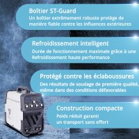 STAHLWERK Poste de soudage AC/DC TIG 200 CUT ST - Poste de soudage combin&eacute; 200 A TIG MMA avec d&eacute;coupeur plasma 45 A CUT, adapt&eacute; &agrave; lALU