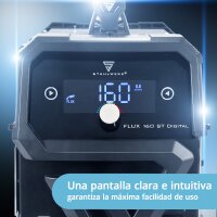 STAHLWERK FLUX 160 ST Digital | Lift TIG starter set | 3 en 1 inversor de hilo tubular 160 A | WP-17V Antorcha universal Lift TIG | Unidad de soldadura combinada para FLUX, MMA, Lift TIG | Soldadura sin gas de protecci&oacute;n