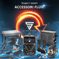 STAHLWERK FLUX 160 ST Digital | Inverter 3 in 1 per filo animato 160 A | Set di avviamento Lift TIG | Torcia Lift-Tig universale WP-17V | Unità di saldatura combinata per FLUX, MMA, Lift-TIG | Saldatura senza gas di protezione