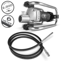 STAHLWERK BR-2300 ST Compacteur à béton | 2 300 watts à 4 000 tr/min | Bouteille vibrante Ø 35 mm | Kit de 600 cm de tuyau | Vibrateur à béton puissant | Tuyau vibrant pour murs, plafonds, fondations