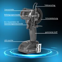STAHLWERK MAW-20 ST mini cordless angle grinder with 2000 mAh battery | Hand-held angle grinder for cutting metal, tiles and wood | Electric mini saw with brushless technology