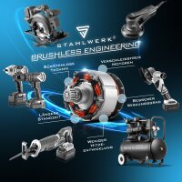 STAHLWERK ADS-880 ST accu-slagmoersleutel | 20 volt systeem | borstelloze technologie | accu-slagmoersleutel met 880 Nm | ½" inch dopsleutel | inclusief 4 17-22 mm doppen | accu en oplader