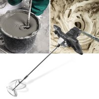 STAHLWERK Rührwerk RW-1200 ST | 1.200 W und 850 U/min | Elektrischer Mörtelrührer mit Zusatz-Quirl 120 x 600 mm | Drehzahlregelung und Sicherheitsschalter | Betonrührer | Farbrührer | Farbmischer