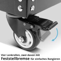 STAHLWERK-työkaluvaunu ST-1100 Työpajavaunu | Teräslevystä valmistettu rullaava vaunu | Työkalujen kuljetusvaunu | Hyllyvaunu, jossa on 4 hyllyä | Kokoonpanovaunu | Lavavaunu | Lavavaunu