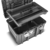 STAHLWERK Toolbox Set | 3 stackable toolboxes | Mobile tool trolley with rolling board | Flexible modular system with assortment boxes | Mobile toolboxes with small parts organizers