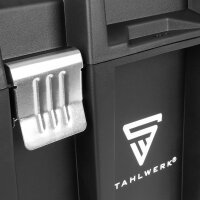 STAHLWERK Toolbox Set | 3 stackable toolboxes | Mobile tool trolley with rolling board | Flexible modular system with assortment boxes | Mobile toolboxes with small parts organizers