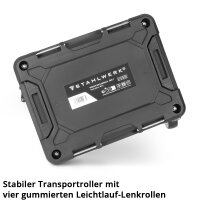 STAHLWERK Toolbox Set | 3 stackable toolboxes | Mobile tool trolley with rolling board | Flexible modular system with assortment boxes | Mobile toolboxes with small parts organizers