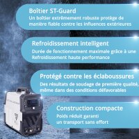 STAHLWERK Poste &agrave; souder AC/DC TIG 200 ST Digital | Poste &agrave; souder combin&eacute; 3 en 1 | Fonction Spot | Fonction Clean int&eacute;gr&eacute;e | Inverseur TIG/MMA de 200 A adapt&eacute; &agrave; laluminium | R&eacute;glable &agrave; distance | Panneau de commande num&eacute;rique