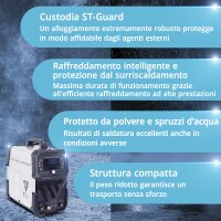 STAHLWERK AC/DC TIG 200 ST Saldatrice digitale | Saldatrice combinata 3 in 1 | Funzione spot | Funzione clean integrata | Inverter TIG/MMA compatibile con alluminio con 200 A | Telecomando | Pannello di controllo digitale
