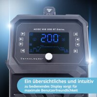 STAHLWERK AC/DC TIG 200 ST Digital welding machine | 3-in1 combination welding machine | Spot function | Integrated clean function | TIG/MMA inverter suitable for aluminum with 200 A | Remote control | Digital control panel