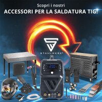 STAHLWERK AC/DC TIG 200 ST Saldatrice digitale | Saldatrice combinata 3 in 1 | Funzione spot | Funzione clean integrata | Inverter TIG/MMA compatibile con alluminio con 200 A | Telecomando | Pannello di controllo digitale