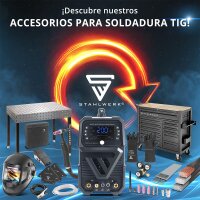STAHLWERK AC/DC TIG 200 ST Soldadora digital | Soldadora combinada 3 en 1 | Funci&oacute;n de puntos | Funci&oacute;n de limpieza integrada | Inversor TIG/MMA compatible con aluminio con 200 A | Mando a distancia | Panel de control digital