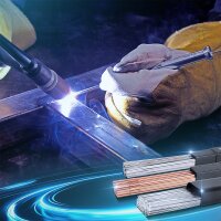 STAHLWERK WIG Schweißstäbe Set mit TIG-Pen | ER70S-G3 Stahl + ER307Si Edelstahl + ER4043Si5 Aluminium | Ø 1,6 mm x 500 mm | je 1 kg Pack | Schweißdrahthalter 0,8–3,2 mm und Transportboxen inklusive