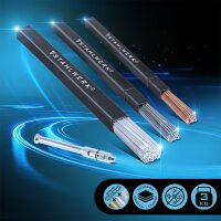 STAHLWERK TIG welding rod set with TIG pen | ER70S-G3 steel + ER307Si stainless steel + ER4043Si5 aluminum | Ø 2.4 mm x 500 mm | 1 kg pack each | welding rod holder 0.8-3.2 mm and transport boxes included