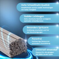 STAHLWERK rod electrode set with waterproof storage box | Welding rods AWS E6013 RR in electrode quiver | 60 electrodes value pack | 2.0 x 300 mm | 2.5 x 350 mm | 3.2 x 350 mm