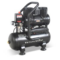 STAHLWERK Kompressor ST-110 Pro mit 8 bar | 1,97 PS | 1,45 kW | 250 l/min | 10 l Tank ölfreier Druckluft-Kompressor | Kolben-Kompressor | Silent-Kompressor | Flüster-Kompressor mit Brushless-Motoren