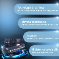STAHLWERK ST-1510 Pro compressore con 10 bar | 7,89 hp | 5,80 kW | 1000 l/min | 150 L serbatoio compressore daria oil-free | compressore a pistoni | compressore silenzioso | compressore whisper con motori brushless