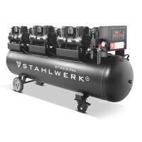 STAHLWERK ST-2810 Pro kompressor med 10 bar | 11,83 hk | 8,70 kW | 1500 l/min | 280 L tank oliefri luftkompressor | stempelkompressor | lydløs kompressor | hviskende kompressor med børsteløse motorer