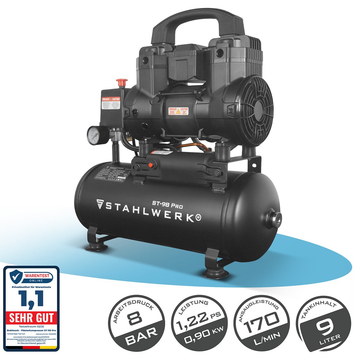 Airpress LMO 50-270 Compressor - Olievrij - 1,5 kW - 8 bar - 256 l/min