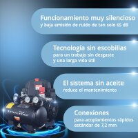 Compresor STAHLWERK ST-38 BL con 8 bar | 1,22 CV | 0,90 kW | 170 l/min | Dep&oacute;sito de 3 L compresor de aire exento de aceite | compresor de pist&oacute;n | compresor silencioso | compresor whisper con motores sin escobillas