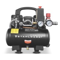 STAHLWERK Kompressor ST-38 BL mit 8 bar | 1,22 PS | 0,90 kW | 170 l/min | 3 L Tank &ouml;lfreier Druckluft-Kompressor | Kolben-Kompressor | Silent-Kompressor | Fl&uuml;ster-Kompressor mit Brushless-Motoren