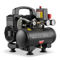 STAHLWERK Kompressor ST-38 Pro mit 8 bar | 1,60 PS | 1,18 kW | 190 l/min | 3 L Tank &ouml;lfreier Druckluft-Kompressor | Kolben-Kompressor | Silent-Kompressor | Fl&uuml;ster-Kompressor mit Brushless-Motoren