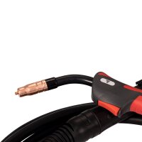 STAHLWERK 4er-Set Original Fülldrahtdüse Gasdüse für Fülldraht Schweißen MIG MAG, passend für AK14/MB14/AK15/MB15 Brenner bis zu 200A FLUX, gasloses Schweißen, Schweißzubehör mit 3er-Set Drahtbürsten