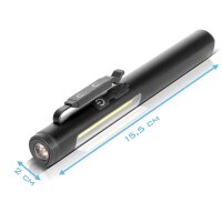 STAHLWERK LED work light set of 2 - Powerful flashlight with COB flashlight | Workshop lamp with magnetic holder | USB-C connection | 600mAH battery | Quick rechargeable