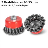 STAHLWERK Kit de démontage et de nettoyage de moyeux de roue | 16 pièces | 4 douilles dalésage | 5 douilles de cisaillement | entraînement 1/2" | 17-22 mm | 2 brosses boisseau 65/75 mm avec adaptateur M14 x 2 | rallonge | perforation 12 mm