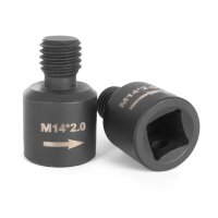 STAHLWERK Kit de démontage et de nettoyage de moyeux de roue | 16 pièces | 4 douilles dalésage | 5 douilles de cisaillement | entraînement 1/2" | 17-22 mm | 2 brosses boisseau 65/75 mm avec adaptateur M14 x 2 | rallonge | perforation 12 mm