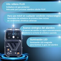 STAHLWERK Soldadora Mini FLUX 120 ST Digital | 120 A | totalmente equipada | casco de soldador | carro de equipamiento | hilo de soldadura | alimentador de hilo sin&eacute;rgico | Lift-TIG | ARC/MMA | soldadura sin gas de protecci&oacute;n
